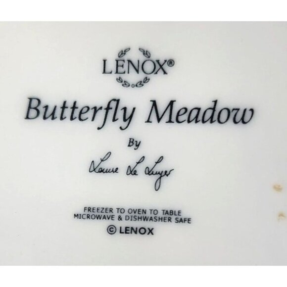 Lenox Butterfly Meadow Blue Plate: Elegant Porcelain Dessert Plates - Picture 4 of 4